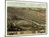 Peru, Indiana - Panoramic Map-Lantern Press-Mounted Art Print