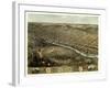 Peru, Indiana - Panoramic Map-Lantern Press-Framed Art Print