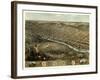 Peru, Indiana - Panoramic Map-Lantern Press-Framed Art Print