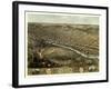 Peru, Indiana - Panoramic Map-Lantern Press-Framed Art Print