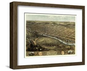 Peru, Indiana - Panoramic Map-Lantern Press-Framed Art Print