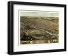 Peru, Indiana - Panoramic Map-Lantern Press-Framed Art Print