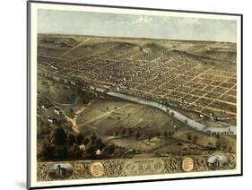 Peru, Indiana - Panoramic Map-Lantern Press-Mounted Art Print