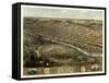 Peru, Indiana - Panoramic Map-Lantern Press-Framed Stretched Canvas