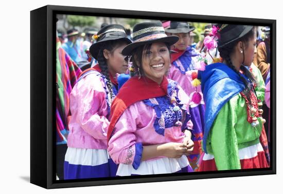 Peru, Lima, San Martin Square, Ayacuchano Carnival, Ayacucho Region, Traditional Festival-John Coletti-Framed Stretched Canvas