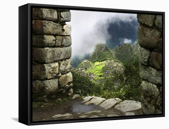 Peru, Machu Picchu, from Inca Trail-John Ford-Framed Stretched Canvas