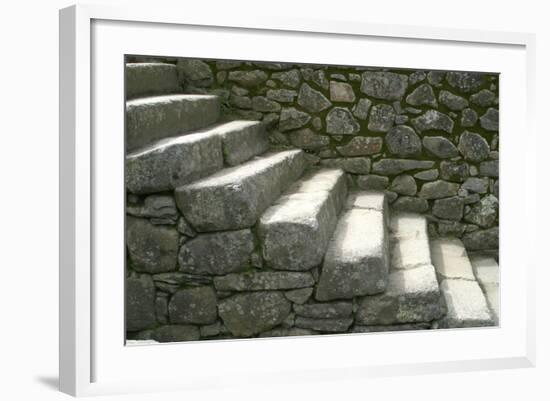 Peru, Machu Picchu, Stairs-John Ford-Framed Photographic Print