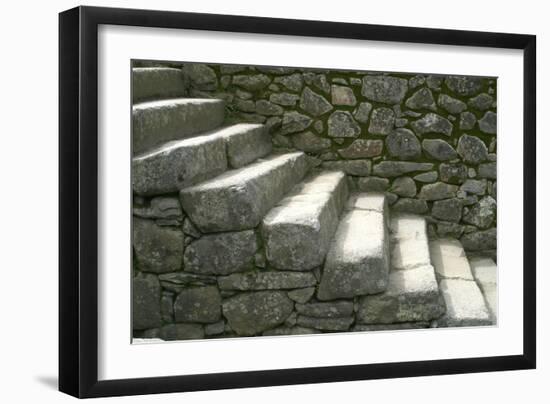 Peru, Machu Picchu, Stairs-John Ford-Framed Premium Photographic Print