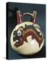 Peru, Nazca Culture, Double Spout and Bridge Vessel with Painted Dolphin Figure-null-Stretched Canvas