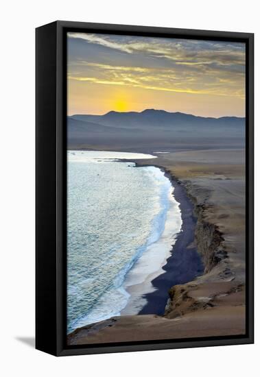 Peru, Paracas National Reserve, Lagunillas Bay, Sunset, Pacific Ocean, Ica Region-John Coletti-Framed Stretched Canvas