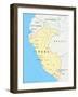 Peru Political Map-Peter Hermes Furian-Framed Art Print