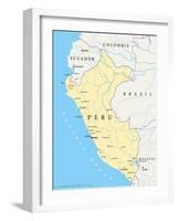 Peru Political Map-Peter Hermes Furian-Framed Art Print