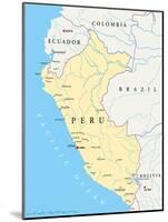 Peru Political Map-Peter Hermes Furian-Mounted Art Print