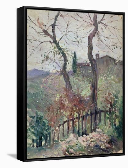 Perugia, Umbria, 1894 (Oil on Board)-Konstantin Andreevic Somov-Framed Stretched Canvas