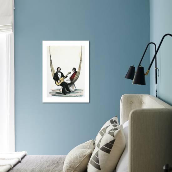 Peruvian Couple Sitting in Hammock, Playing Guitar and Singing, Peru'  Giclee Print | AllPosters.com