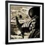 Peruvian Indian and Llama-null-Framed Giclee Print