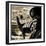 Peruvian Indian and Llama-null-Framed Giclee Print