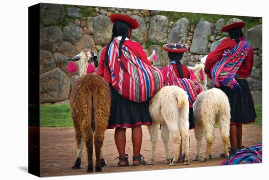 Peruvian Indios with Lamas-null-Stretched Canvas
