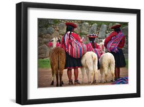 Peruvian Indios with Lamas-null-Framed Art Print