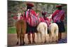 Peruvian Indios with Lamas-null-Mounted Art Print