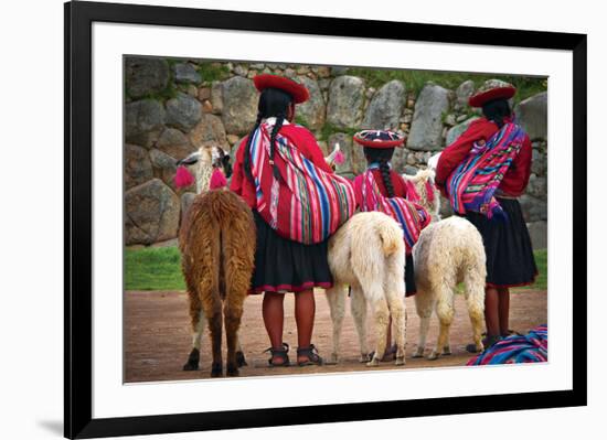 Peruvian Indios with Lamas-null-Framed Art Print