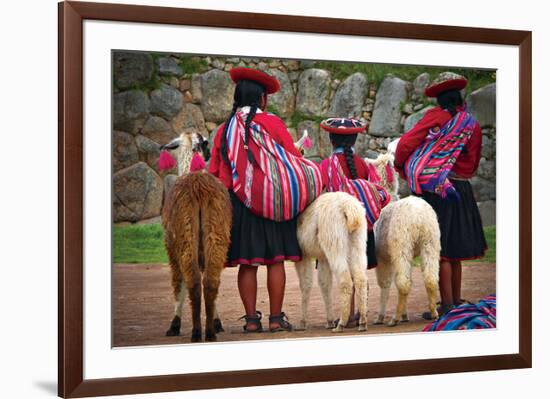 Peruvian Indios with Lamas-null-Framed Art Print