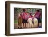 Peruvian Indios with Lamas-null-Framed Art Print