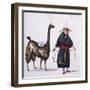 Peruvian Mestizo with a Llama from Costumes of South America by Emeric Vidal-null-Framed Giclee Print