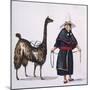 Peruvian Mestizo with a Llama from Costumes of South America by Emeric Vidal-null-Mounted Giclee Print
