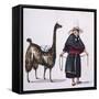 Peruvian Mestizo with a Llama from Costumes of South America by Emeric Vidal-null-Framed Stretched Canvas