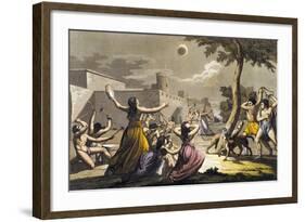 Peruvian Terrified During Lunar Eclipse, Colour Engraving-Gallo Gallina-Framed Giclee Print