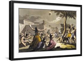 Peruvian Terrified During Lunar Eclipse, Colour Engraving-Gallo Gallina-Framed Giclee Print