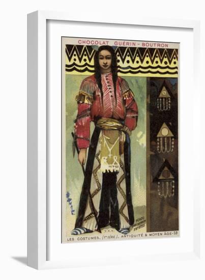 Peruvian Warrior Chief, 14th Century-null-Framed Giclee Print