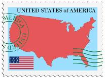 Stamp with Map and Flag of Antigua and Barbuda-Perysty-Art Print