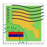 Stamp with Map and Flag of Colombia-Perysty-Art Print