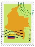 Stamp with Map and Flag of Eritrea-Perysty-Art Print