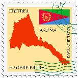 Stamp with Map and Flag of Armenia-Perysty-Art Print