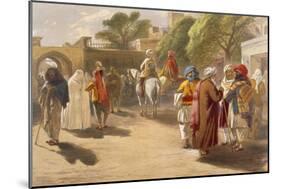 Peshawar Market Scene, from 'India Ancient and Modern', 1867 (Colour Litho)-William 'Crimea' Simpson-Mounted Giclee Print