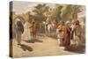 Peshawar Market Scene, from 'India Ancient and Modern', 1867 (Colour Litho)-William 'Crimea' Simpson-Stretched Canvas