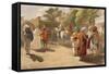 Peshawar Market Scene, from 'India Ancient and Modern', 1867 (Colour Litho)-William 'Crimea' Simpson-Framed Stretched Canvas