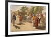 Peshawar Market Scene, from 'India Ancient and Modern', 1867 (Colour Litho)-William 'Crimea' Simpson-Framed Giclee Print