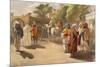 Peshawar Market Scene, from 'India Ancient and Modern', 1867 (Colour Litho)-William 'Crimea' Simpson-Mounted Giclee Print