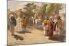 Peshawar Market Scene, from 'India Ancient and Modern', 1867 (Colour Litho)-William 'Crimea' Simpson-Mounted Giclee Print