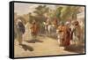 Peshawar Market Scene, from 'India Ancient and Modern', 1867 (Colour Litho)-William 'Crimea' Simpson-Framed Stretched Canvas