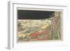 Pesrpective Print: Battle Scene at Ichinotani, Late 18th-Early 19th Century-Utagawa Toyokuni-Framed Giclee Print