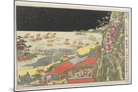 Pesrpective Print: Battle Scene at Ichinotani, Late 18th-Early 19th Century-Utagawa Toyokuni-Mounted Giclee Print