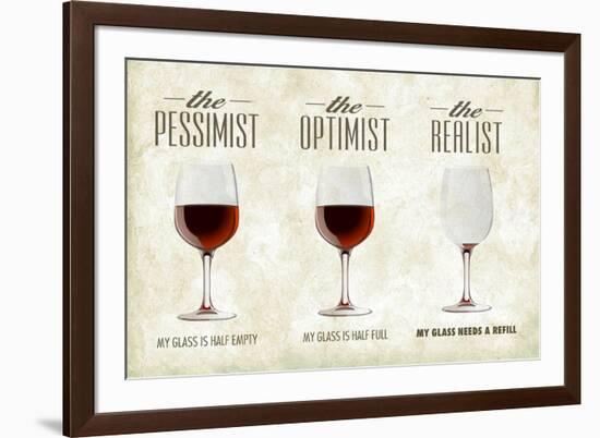 Pessimist Optimist Realist-Lantern Press-Framed Art Print