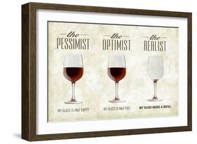 Pessimist Optimist Realist-Lantern Press-Framed Art Print