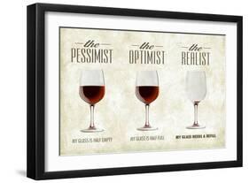 Pessimist Optimist Realist-Lantern Press-Framed Art Print