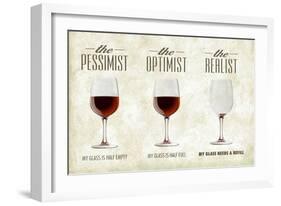 Pessimist Optimist Realist-Lantern Press-Framed Art Print